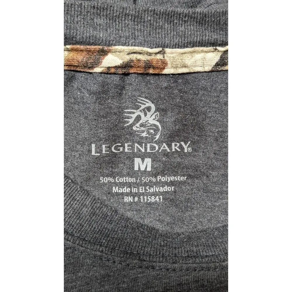 Legendary Mens Gray Camo Panel Long Sleeve T-Shirt Camouflage Print Top Medium